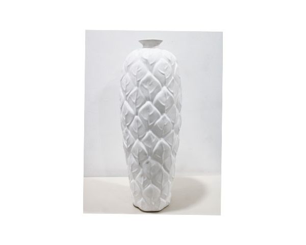 VASE DE DECORATION REF CV32-1 21.1X21.1X60 COULEUR BLANC
