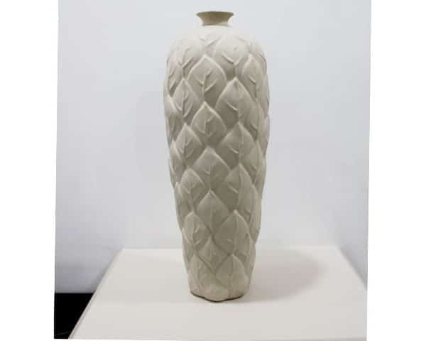 VASE DE DECORATION REF CV32-1 21.1X21.1X60 COULEUR BEIGE