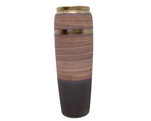 VASE DE DECORATION REF 029-2 26X26 H58 NOIRE SAUMON DORE GM