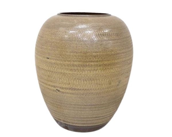 VASE DE DECORATION REF 7087 40X40X90 COULEUR MARRON TABAC MM