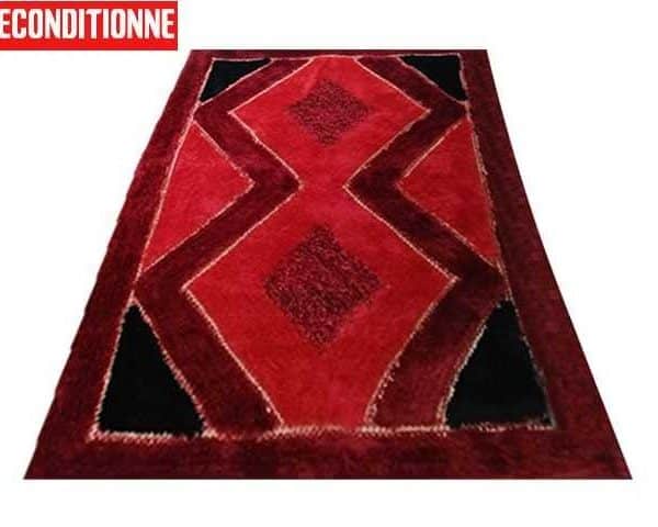 MOQUETTE MM DE LUXE REF ML 160*230 ROUGE NOIR RECOND