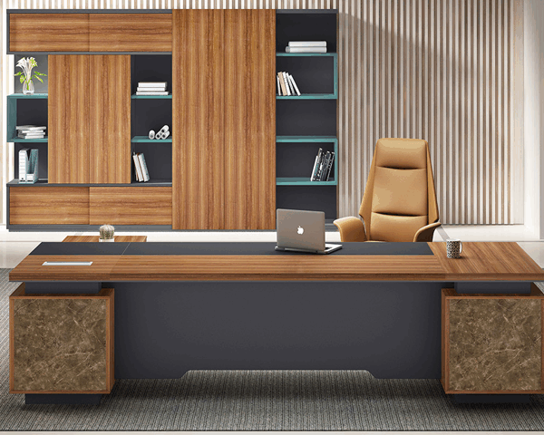 BUREAU DIRECTION HBA01-2220 R/L 2200*2000*750 SA19+LIGHT GREY+SE19