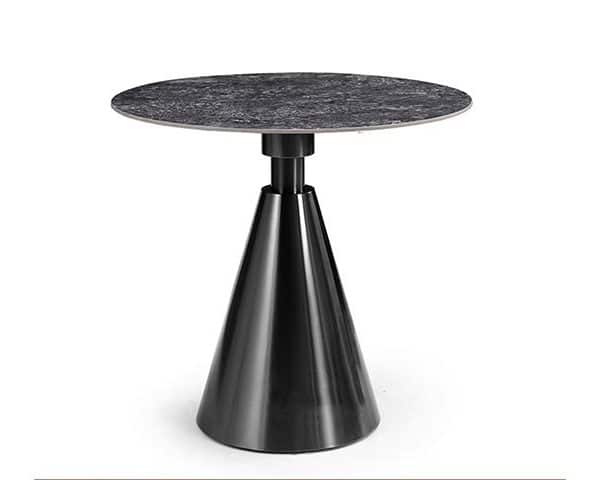 TABLE TETE A TETE EN MARBRE 2 PLACES RONDE QTZ-003 80x80 NOIR