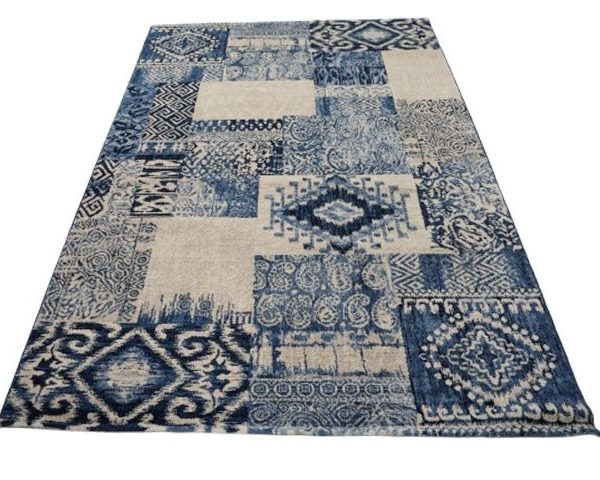 MOQUETTE 160*230 REF 6257 COULEUR BLEU/ BEIGE