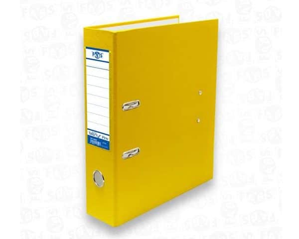 CLASSEUR LEV PVC A4 75 mm FABS AVEC PERFO DOS 75 JAUNE REF 34200