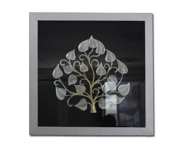 TABLEAU D'ART 60*60 REF 02 NOIR ARGENTE