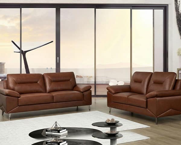 SALON CUIR 6 PLACES HY-9135 COULEUR #538 MARRON