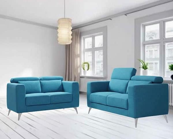 SALON TISSU 6 PLACES CANDY COULEUR MONIQUE 13 BLEUE AZURE