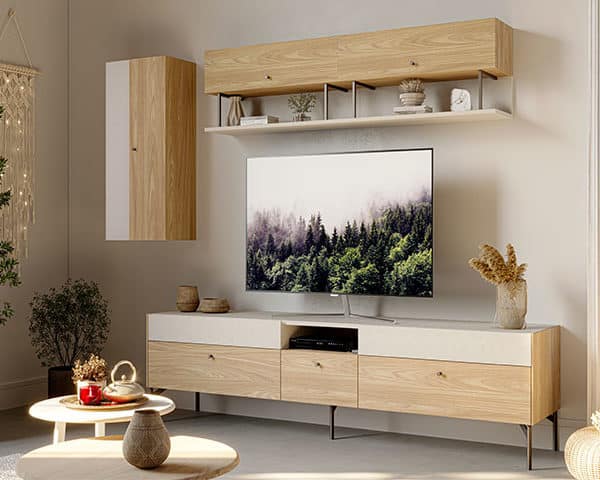 MEUBLE TV CANELA 2200X515X120 MM COULEUR MARRON BEIGE