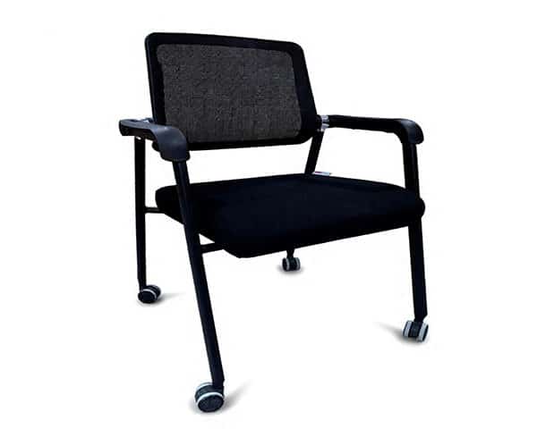 CHAISE VISITEUR AVEC ROULETTE K-155 NOIR