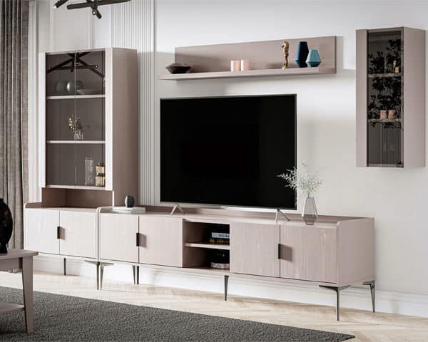 MEUBLE TV LITHOS 1640X510X97 MM COULEUR BEIGE