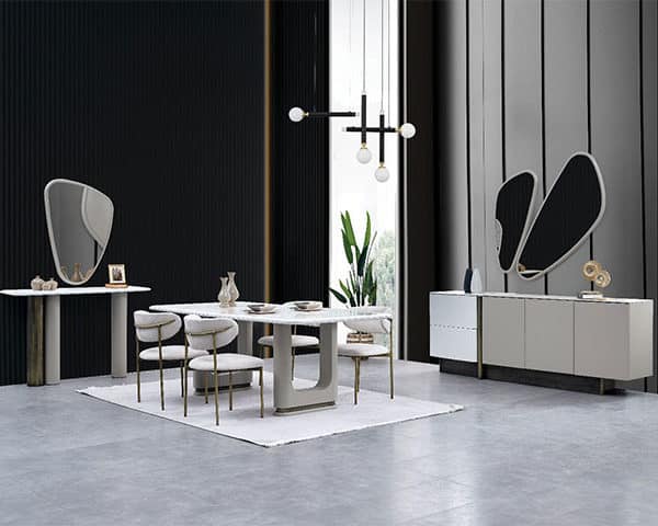 PACK DEFNE BUFFET MIRROIR+MEUBLE TV+TABLE A MANGER 6 PL Z