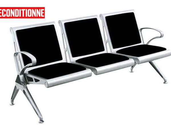 BANQUETTE 3 PLACES PU EM-3 NOIRE 176X17X13 RECOND