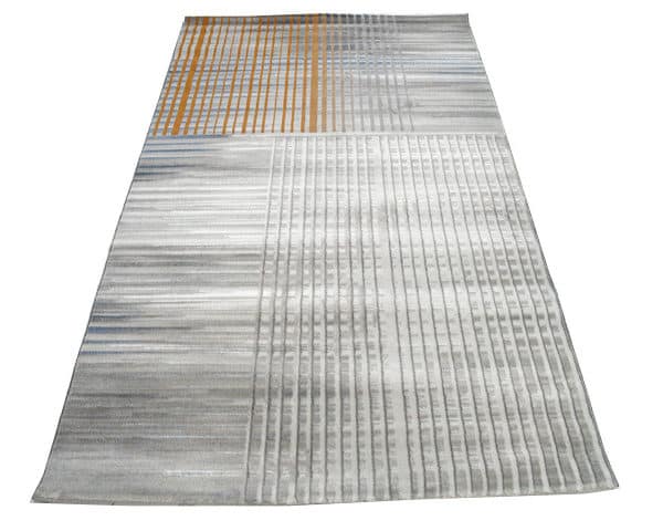 MOQUETTE 160*230 REF 608-011 GRIS/BLEU/ORANGE