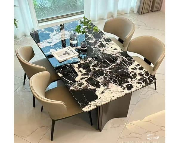 TABLE A MANGER 8 PLACES REF 858 NOIR/GRIS 220X100