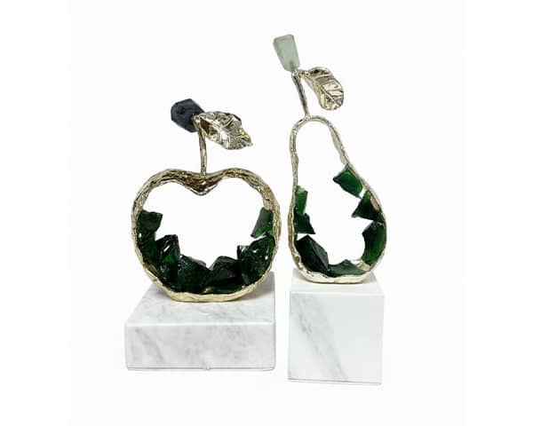 VASE DE DECORATION SET DE 2 PCS REF 011 COULEUR VERT Z