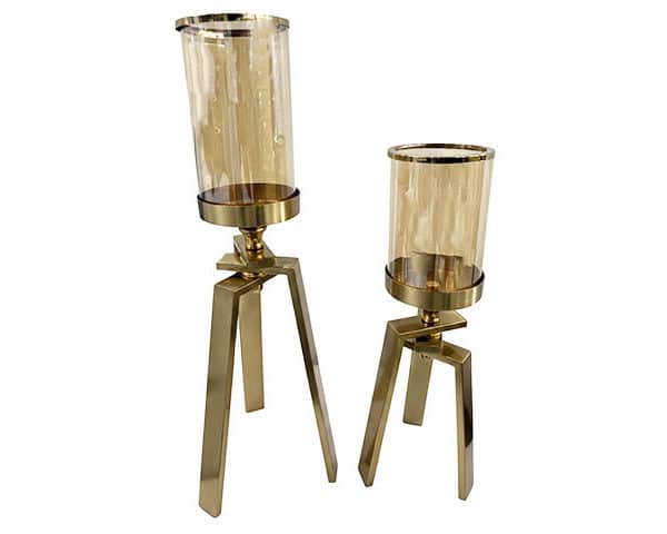 VASE DE DECORATION SET DE 2 PCS REF D137A D137B COULEUR DORE Z