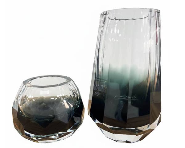 VASE DE DECORATION SET DE PCS REF 27 COULEUR ARGENTE/NOIR Z