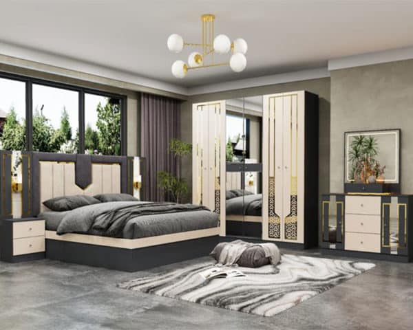 CHAMBRE A COUCHER REF HN 506 GIRS/BLANC 2200*540*2200 Z