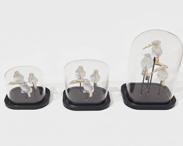 VASE DE DECORATION SET DE 3 PCS REF 59A 59B 59C ARGENTE /NOIR /DORE Z