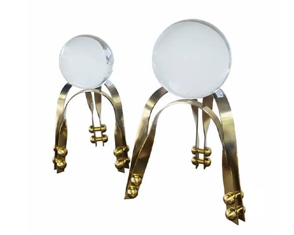 VASE DE DECORATION SET DE 2 PCS REF 603A 603B COULEUR DORE Z