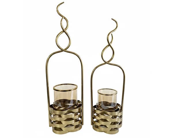 VASE DE DECORATION SET DE 3 PCS REF 6032A 6032B COULEUR DORE/NOIR Z