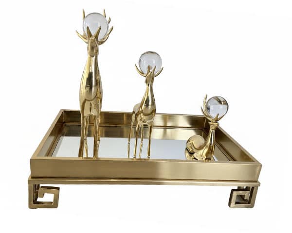 VASE DE DECORATION SET DE 3 PCS 6126A 6126B 6126C COULEUR DORE Z