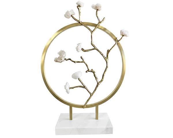 VASE DE DECORATION REF 6129 COULEUR DORE 37*12*58