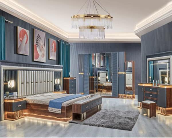 CHAMBRE A COUCHER REF 8829 BEIGE/MARRON 3200*590*2300 Z