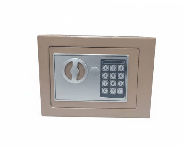 COFFRE FORT PORTABLE REF E17/F040 COULEUR MARRON/ GRIS