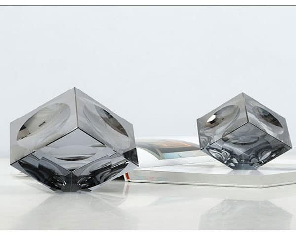 VASE DE DECORATION SET DE 2 PCS REF L REF S COULEUR ARGENTE Z