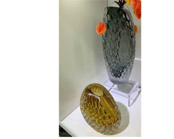 VASE DE DECORATION SET DE 2 PCS REF 17 COULEUR NOIR DOREE Z