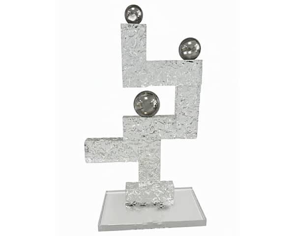 VASE DE DECORATION REF 019 H400 COULEUR ARGENTE