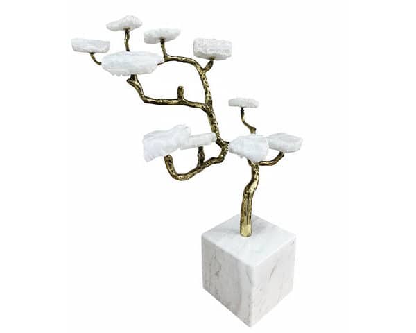 VASE DE DECORATION REF T-2915 COULEUR DORE/BLANC37*33*35