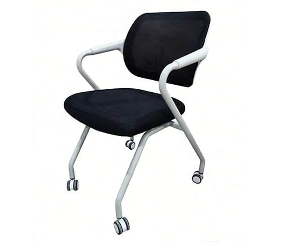 CHAISE VISITEUR AVEC ROULETTE K-170 NOIR