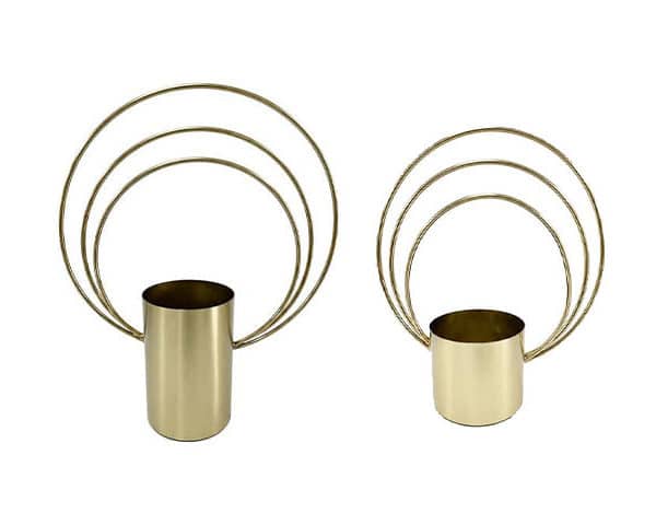 VASE DE DECORATIONSET DE 2 PCS REF 6030A 6030B COULEUR DORE