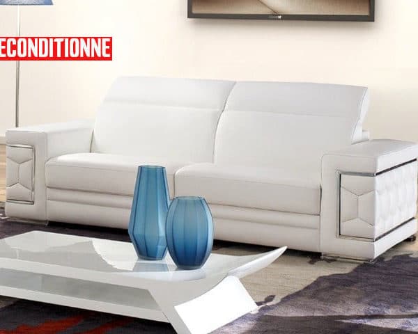 SALON CUIR 2 PLACES S-692 COULEUR ROUGE BE6007 RECOND