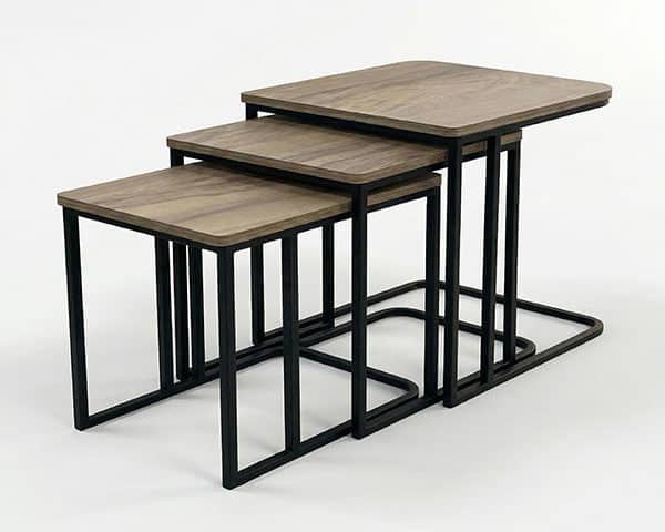 TABLE DE COIN TRES COULEUR BEIGE MARRON 59x46x40