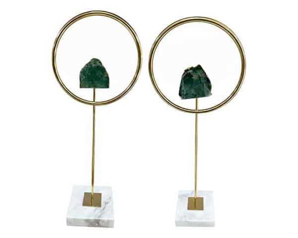 VASE DE DECORATION SET DE PCS REF T-127 T-128 COULEUR DORE/VERT Z