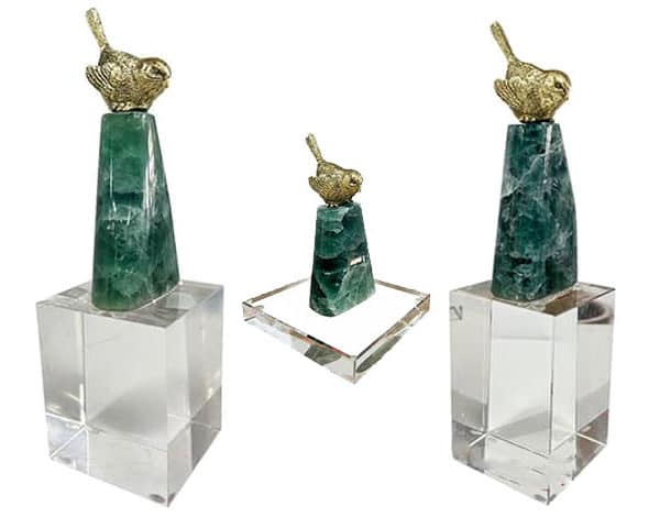 VASE DE DECORATION SET DE 3 PCS REF T410 T411 T412 CLR VERT/BLANC Z