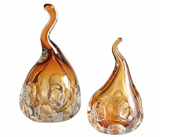 VASE DE DECORATION SET DE 2 PCS 23-1280 23-1281 COULEUR DORE