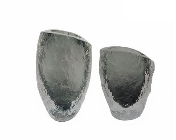 VASE DE DECORATION SET DE 2 PCS 300-43 300-44 COULEUR ARGENTE/NOIR
