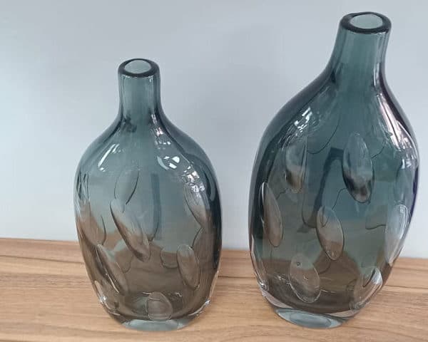 VASE DE DECORATION SET DE 2 PCS REF 21-10-13 21-10-14 NOIR/ARGENTE Z