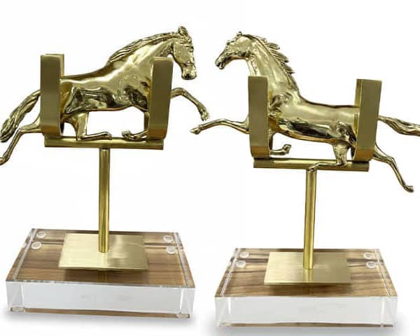 VASE DE DECORATION SET DE 2 PCS T-134 T-135 COULEUR DORE/BLANC